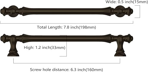 Miniatura 125 de Asidrama Paquete de 6 manijas de gabinete de cocina de latón cepillado de 12.6 pulgadas (12.598 in), tiradores de gabinete, accesorios de gabinete