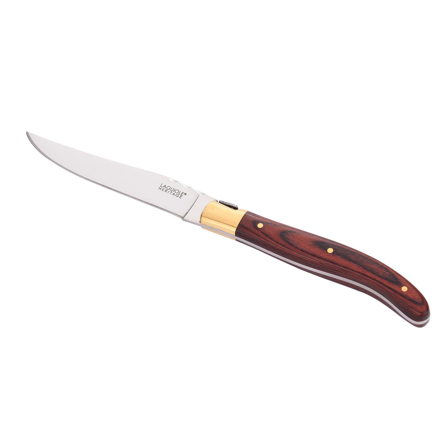 Set di coltelli da bistecca Laguiole Heritage - set da 6 pezzi - coltelli da bistecca con manico in legno pregiato Pekka - acciaio inossidabile - set di coltelli di alta qualità in confezione regalo