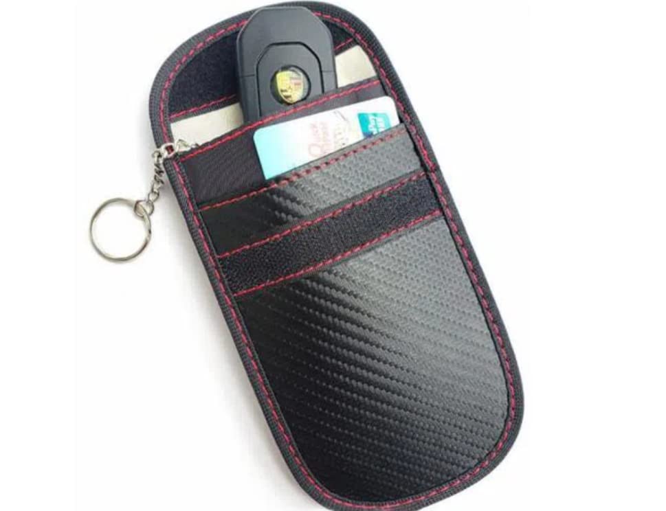 CARLOCK Carbon Microfibre RFID Blocker Faraday Pouch for Car Keys - Faraday Bag Keyless Car Key Signal Blocker Pouch - Anti Theft Car Key Pouch - Protective Pouch for Car Keys