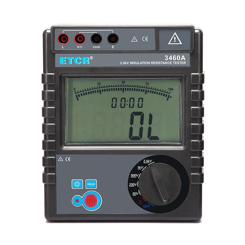 Insulation Resistance Meter Rated Voltage 50V-2500V 0.1MΩ-200GΩ AC/DC 0-750V ET3460A