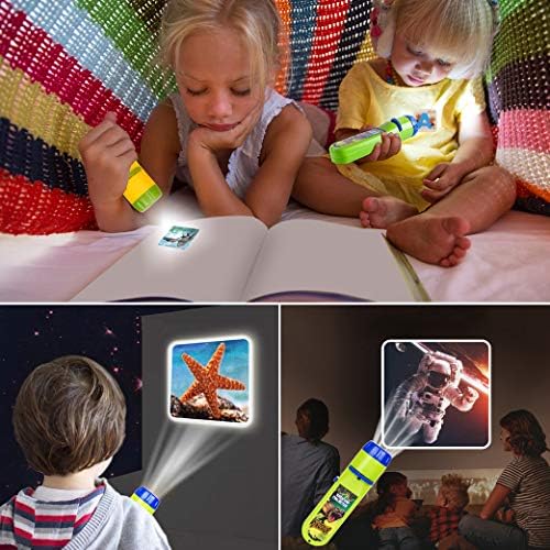 Yeelan Slide Projector Flashlight Projection Light Small Lamp Educational Learning Bedtime Night Light for Children, Infants, Toddlers, Children (5 Themes, 120 Pictures)