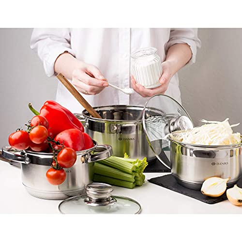 Daniks Standard Induction-Safe Stainless Steel Stock Pot Set (2 L + 2.9 L + 4 L) Main Image