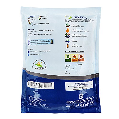 Image of wall mounted house feeder and bird feeder mix, 900g