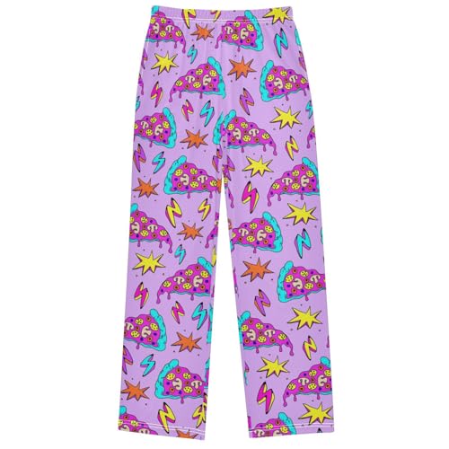 Boy's Pants Crazy Pizza Jogger Pants Elastic Waist Long Bottoms Trousers with Pockets 6-14 Years