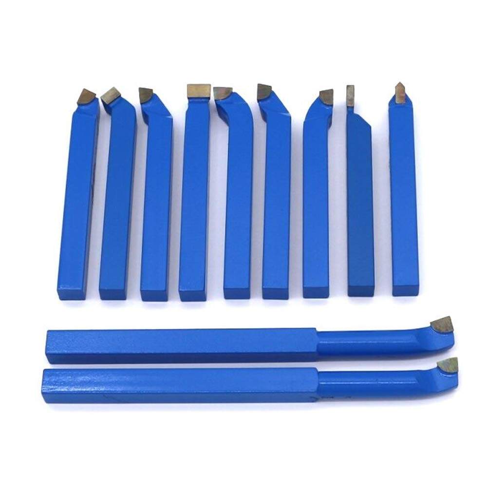 Tbest Set 11 Pz Utensili Tornio Carburo Brasati 8mm 10mm CNC, Fresatura | Tungsten carbide tipped, for turning facing boring, compatible with metal lathes, professional workshop use