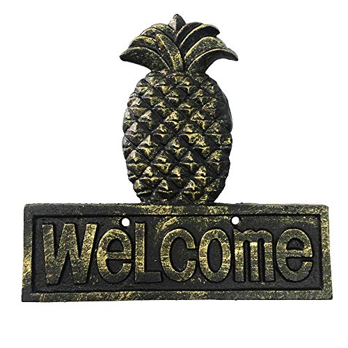 'Welcome' Cast Iron Pineapple Wall Sign