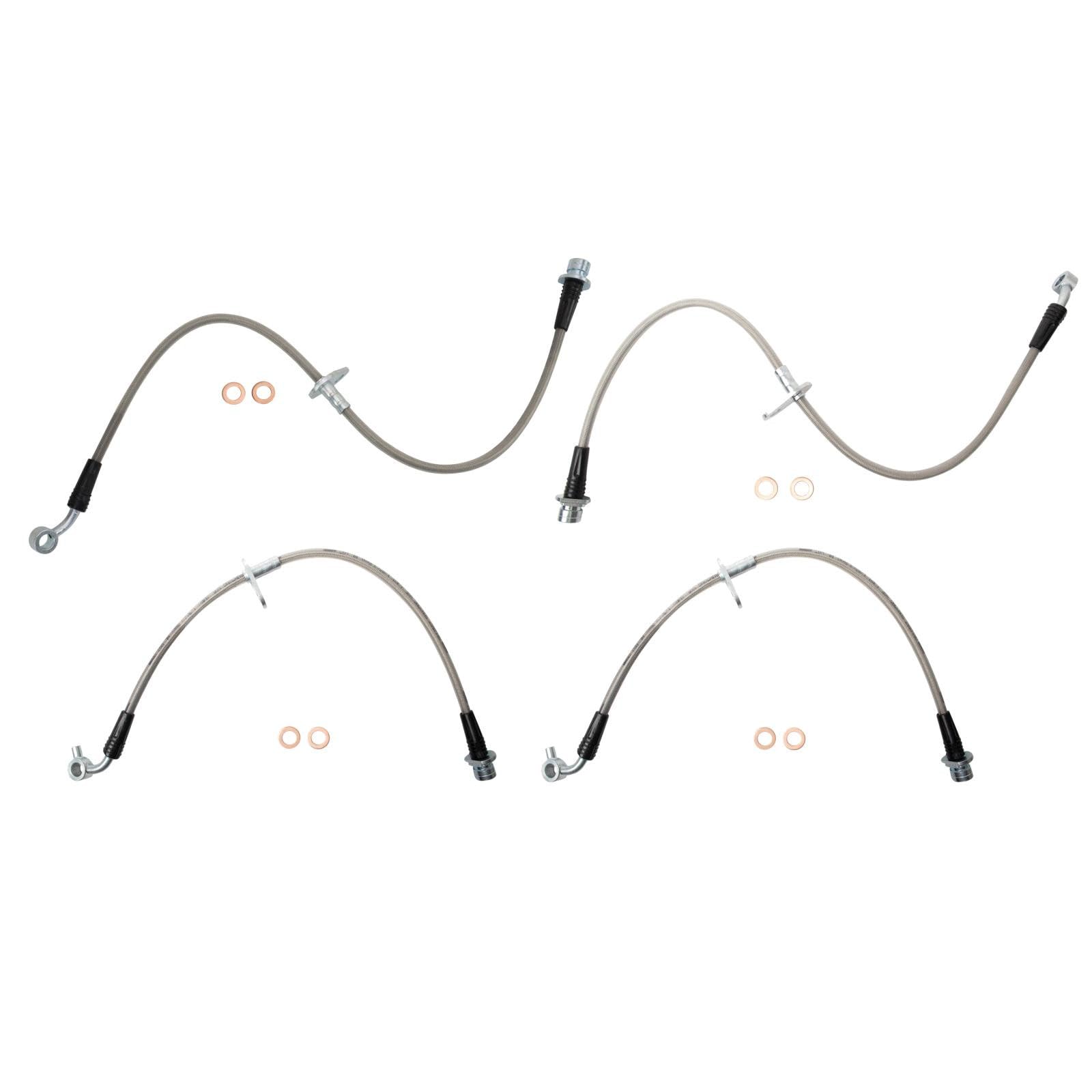 TRQ Front and Rear Performance Brake Hose Set