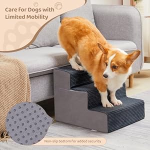   3-Step-Dog-Stairs-135-H-Dog-Stairs-for-Small-Dogs-for-Bed-Couch-and-Sofa-Non-Slip-Bottom-Pet-Stairs-for-Small-Dogs-and-Cats-Indoor-Pet-Steps-Dog-Ramp-for-Bed-Grey