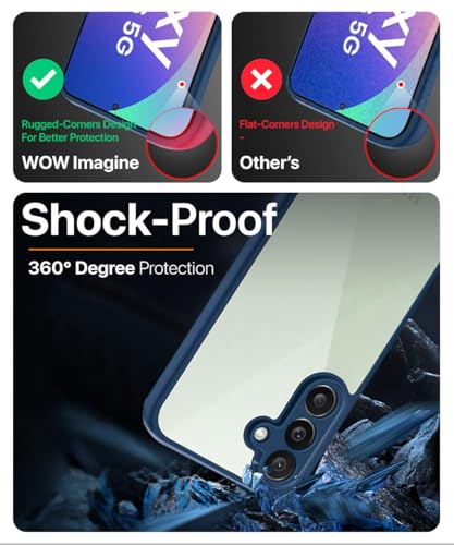 Image of WOW IMAGINE Shockproof Hybrid Back Cover for Samsung Galaxy M56 5G | Galaxy F56 5G | Hard Slim fit Back Case | PC & TPU | Clear Transparent Case - Blue