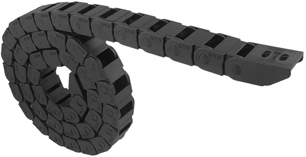 URBEST 10mm x 10mm Black Plastic Flexible Nested Semi Closed Drag Chain Cable Wire Carrier 1M for Electrical Machines