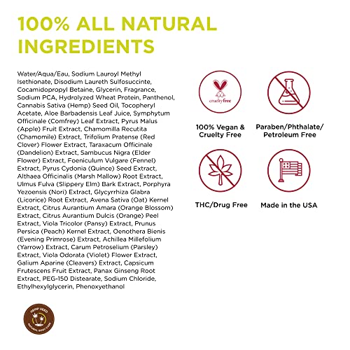 Hemp Seed Bath & Shower Gel, Mintastic Scent - 8 Oz - Moisturizing Formula With Hemp Seed Oil, Chamomile & Hydrolyzed Wheat Protein - Vegan, Cruelty Free #TOP4