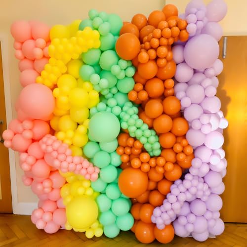 Image of Orange Link Balloons,120Pcs 6Inch Orange Latex Linking Balloons for Birthday Baby Shower Halloween Thanksgiving Graduation Party Decorations