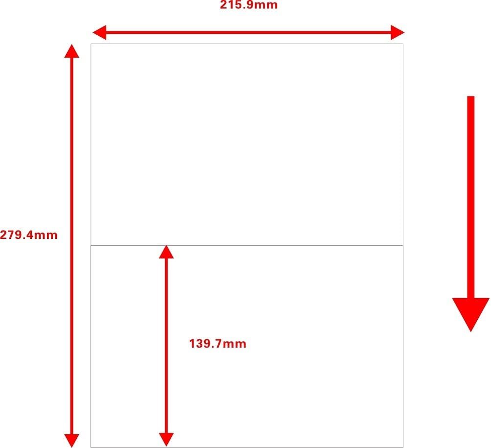 Label 1000 Half Sheet Shipping Labels for Laser/Inkjet, 500 Sheets
