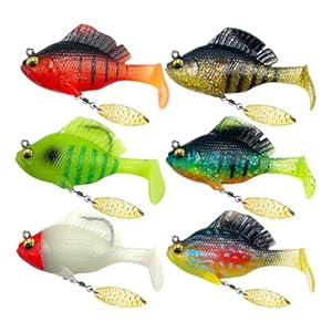 Generisch Paddelschwanz Swimbait mit Jig, 6 Stück