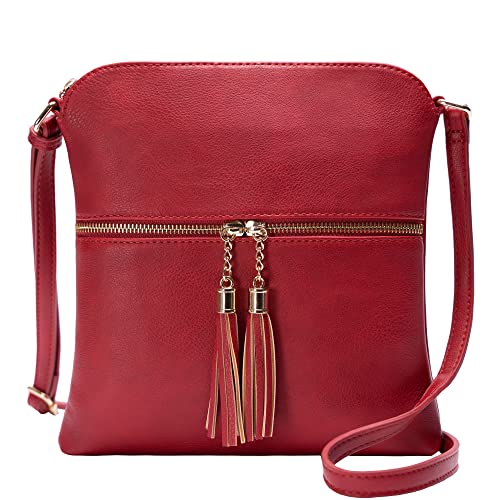 Image of Solene Womens Lightweight Medium Crossbody Purse with Tassel, Perfect Size Crossbody Bags for Daily Use, travel