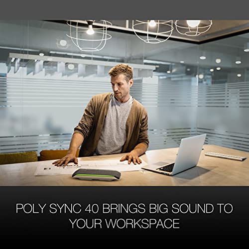 Poly Sync 40 Teams Usb-A & Usb-C Speakerphone - For Streaming Voice, Video, Distance Learning, Remote Work, School, Conferencing Apps - Zoom, Webex, Meet, Team, Global Teck Bundle Microfiber #TOP6