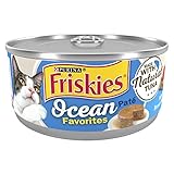 Purina Friskies Wet Cat Food Pate Ocean Favorites with Natural Tuna, Brown Rice and Peas - (24) 5.5...