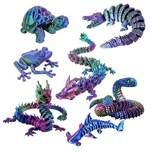 Facile da usare e durevole: gli animali stampati 3D sono facili da posizionare e spostare; Il materiale di alta qualità garantisce la stabilità delle figure 3D; Gli elementi mobili consentono sempre nuove varianti di rappresentazione dei draghi e degli animali 3D