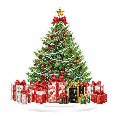 Kit peinture diamant Noël pour adulte avec support acrylique de table