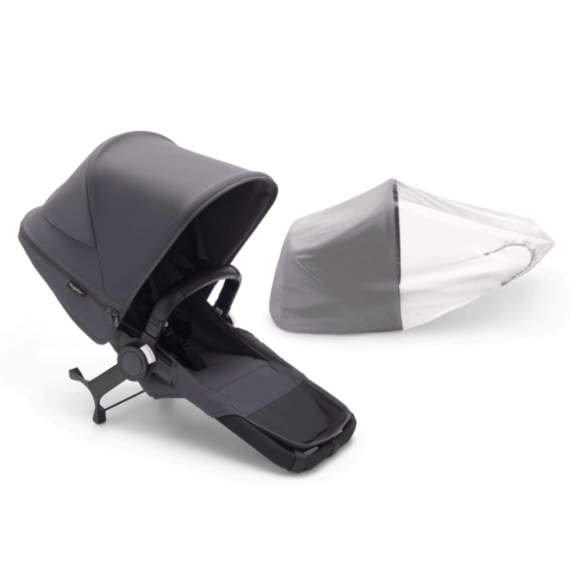 Bugaboo Donkey 5 Duo, Kit d'extension complet, Côte à Côte, Design amélioré, siège réversible, direction à une main et rangement extensible, Bleu tonerre