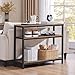 Yaheetech Industrial Console Table, 3 Tier Entryway Table with Storage Shelves, Narrow Sofa Tables for Living Room, Foyer, Hallway, Entrance, Metal Frame, Rustic Brown