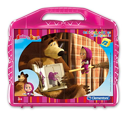 Preisvergleich Produktbild Clementoni Würfelset mit 12 Würfeln, Masha and The Bear (414123)