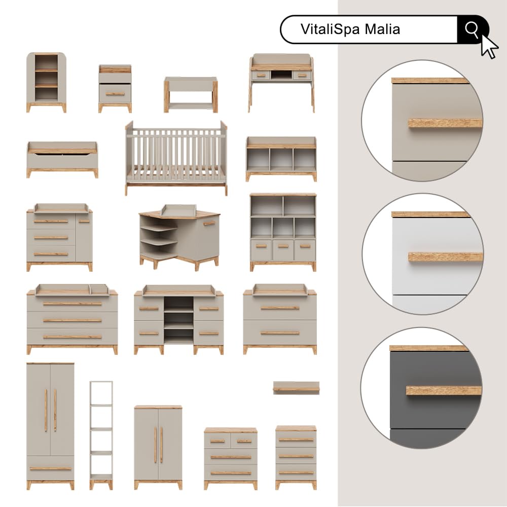 VitaliSpa Estantería Infantil Malia, Blanco/Artesano, 60 x 88 cm con 9 Compartimentos, con estantes Ajustables en Altura y Espacio de Almacenamiento Abierto