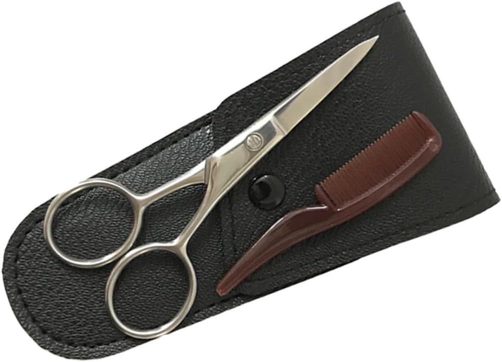 Men Beard Scissors Set Precision Eyebrow Mustache Trimmer Professional Hair Tools Stainless Steel Scissor Kit for Diy Salons