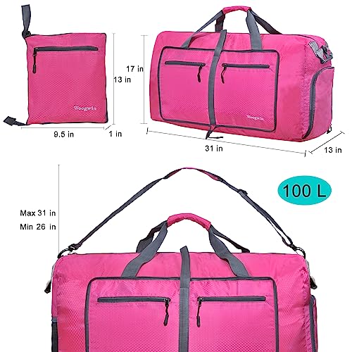 Image of Woogwin Travel Duffel Bag Large Foldable Waterproof Overnight Bag for Beach Swim Bags Pool Sports Gym