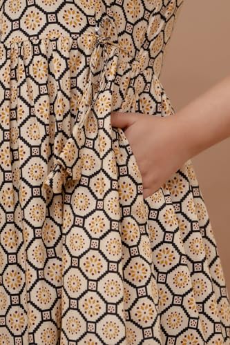 Image of Maternity Feeding Anarkali Kurti Dress for Women | Cotton Nursing Kurta with Both Side Zippers | Pregnancy & Nursing Wear | Comfortable Ethnic