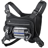 Doorich Chest Pack for Men Women - Tactical Vest for Outdoor, Adjustable Sport Chest Bag with Phone Holder & Extra Storage for Running, Cycling, EDC, Lightweight Running Backpack for Workouts