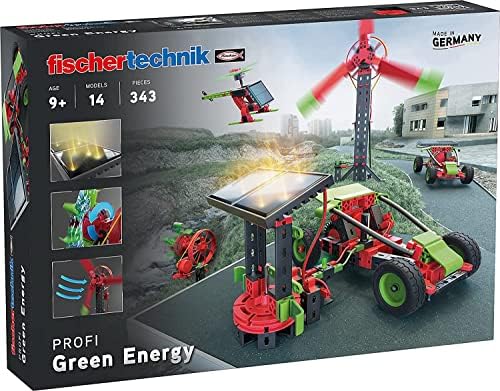 fischertechnik Green Energy Baukasten für Kinder ab 9 Jahren, 14 Modelle | Bausatz für Kinder zu erneuerbaren Energien 559879, Experimentierkasten für Solar, Windkraft und Wasserkr
