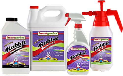 I Must Garden Rabbit Repellent 32Oz Concentrate: Mint Scent Rabbit Spray For Gardens, Plants, And Lawns – Natural And Safe - Makes 2.5 Gallons #TOP7