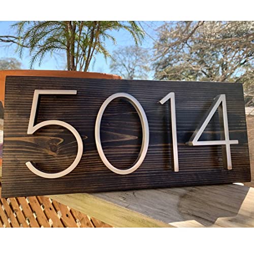 5" Stainless Steel Silver Floating House Number,Metal Modern House Numbers,Outside Garden Door Address Mailbox Decor Number With Nail Kits,911 Visibility Signage Brushed Nickel(9) #TOP5