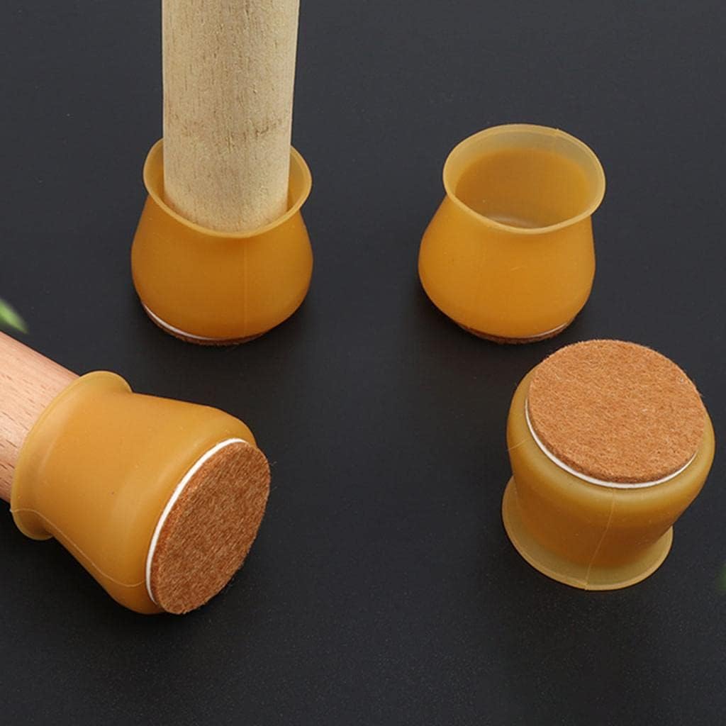 4xSilicone Chair Leg Protector Cap Pad Table Furniture Feet Wood Floor Brown