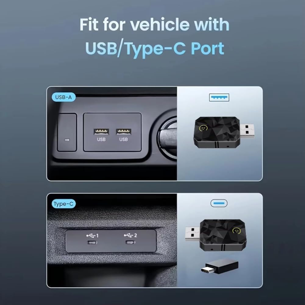 Adaptadores Inalámbrico Android Auto para Toyota RAV4 2016-2025, Convierte Conexión por Cable A Inalámbrica Coches, Plug Play, Conexión rápida,Silver