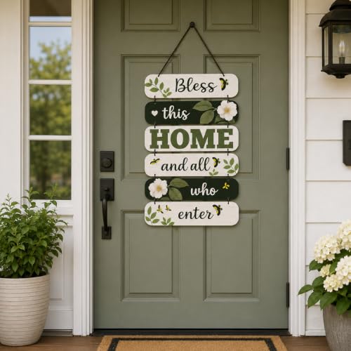 Image of Zesta Wooden Wall Hanging Decorative Items /Hanging Home Wall Decor Items /MDF Decoration Items for Home /Cute Wall Art For Living Room /Home Decor Items Living Room (Bless This Home)