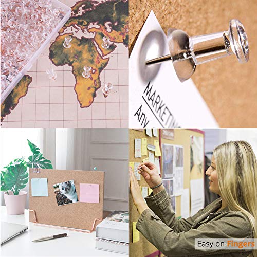 Reißzwecken Transparente Reißnagel mit Plastikbox Pinnadeln Pinnwand Nadeln für Korkplatte, Landkarte, Fotos, Haus, Handwerke,Wandkarten,Bulletin Board