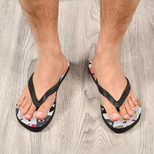 Womens Flip Flops Cute CatNon-Slip Casual Beach Slippers Rubber Sandals214B26354