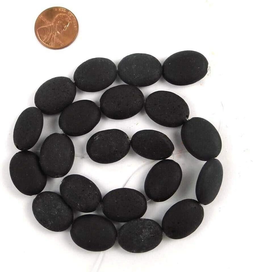 18x13mm Natural Black Lava Oval Beads - Aromatic - Essential Oils Diffuser 15