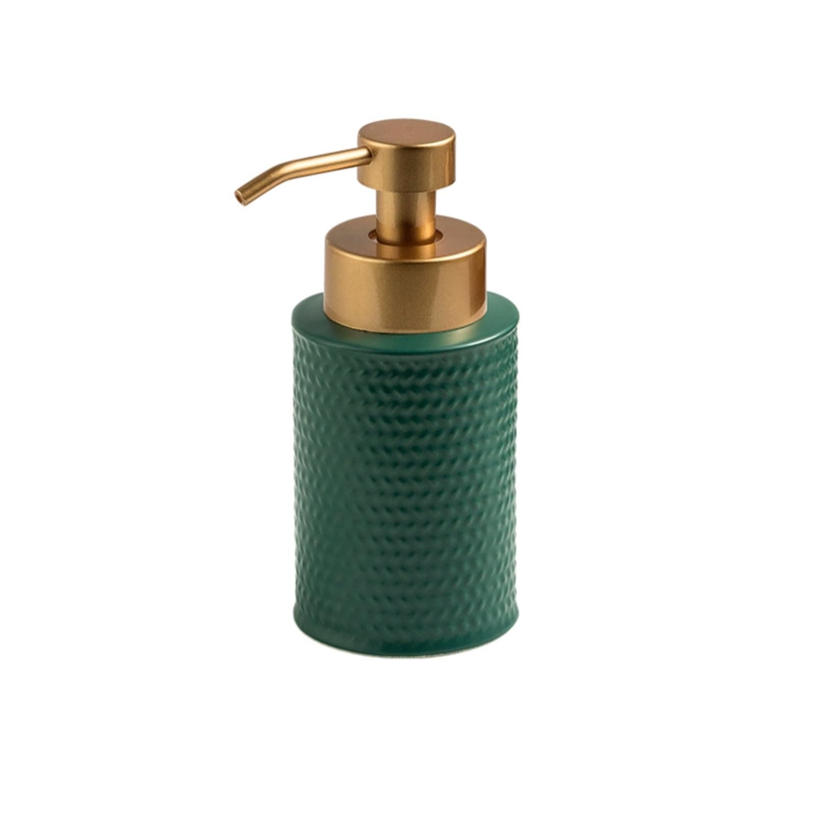 Ceramic Soap Dispenser 300ml/10.1oz Matte Glaze Finish, High-Temperature Fired, Countertop Lotion Bottle(Gr�n)