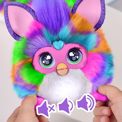 Image of FURBY DJ Interactive Toy, Neon Star, Snuggly Electronic Plush, Music, Lights, Motion, & Games, Speaks English & Furbish, 32 in Long, 6+ Years (Amazon Exclusive)