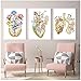 Produktbild KBIASD Anatomische Orgel Vintage Poster Menschliche Anatomie Druckmalerei Gehirn Herz Lunge Anatomie Poster Wandkunst Bild Medical Room Decor- 40x60cmx3 ungerahmt