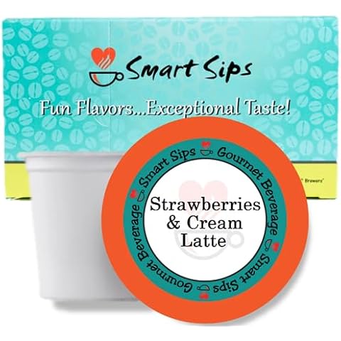 Smart Sips, Strawberries & Cream Latte | Gourmet Latte Pods | For Keurig K-cup Brewing Machines | 24 Count | Rich & Flavorful Cover