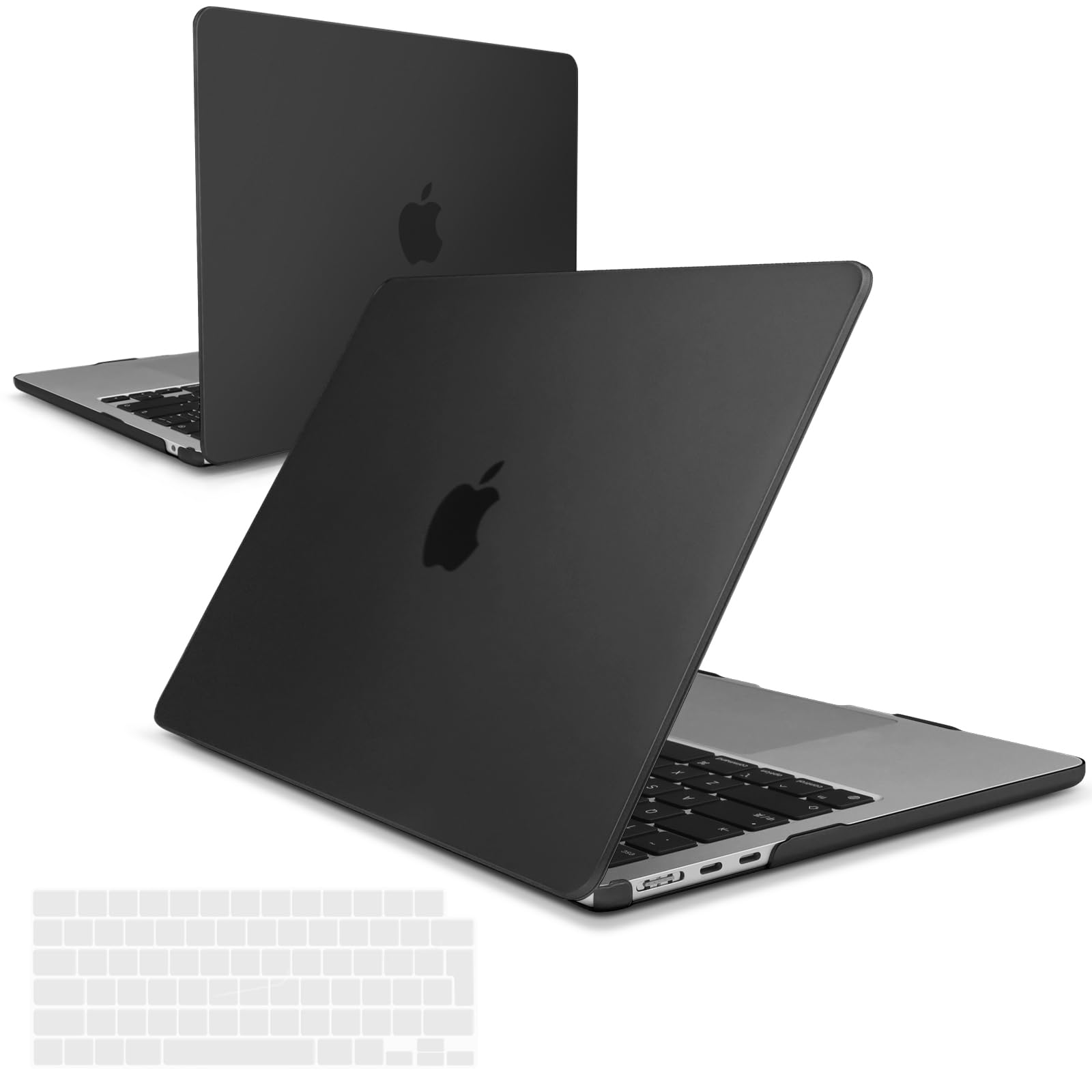 NPUOLS Custodia Protettiva Cover Per MacBook Air 13,6 Pollici 2025 2024 2022 M4 M3 M2 A3240 A3113 A2681, Opaco Rigide Protection Custodia E Ultra Sottile TPU UE Tastiera Cover, Nero - Foto 10