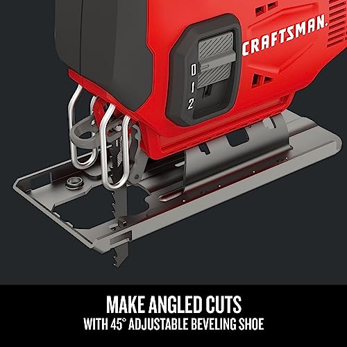 CRAFTSMAN V20 Cordless Jig Saw Kit, 3 Orbital Settings, Up to 2,500 SPM, Battery and Charger Included (CMCS600D1) - image 7