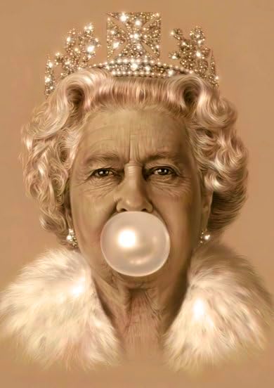 BDP Celebrities Queen Elizabeth Bubblegum ONE PIECE NOT SECTIONS Large 24"x33" A1 Size Glossy Poster! ***UK SELLER - SAME DAY SHIPPING!***