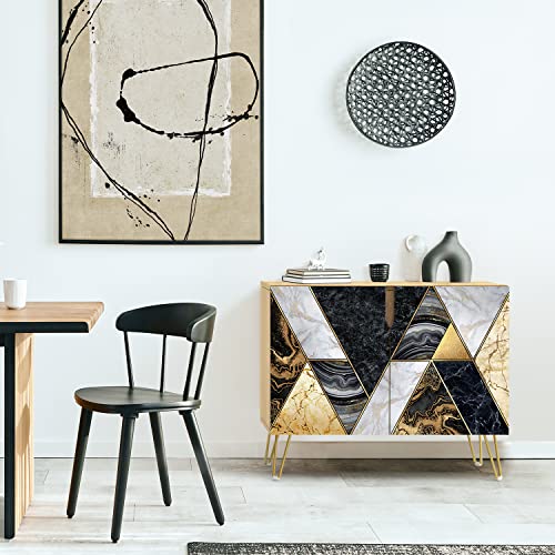 Signwin Sideboard Buffet Cabinet, Kitchen Storage Cabinet With 2 Doors, Geometric Gold Bronze Circle Pattern, Cupboard Console Table For Dining Room - 35" L X 18" W X 29" H #TOP2