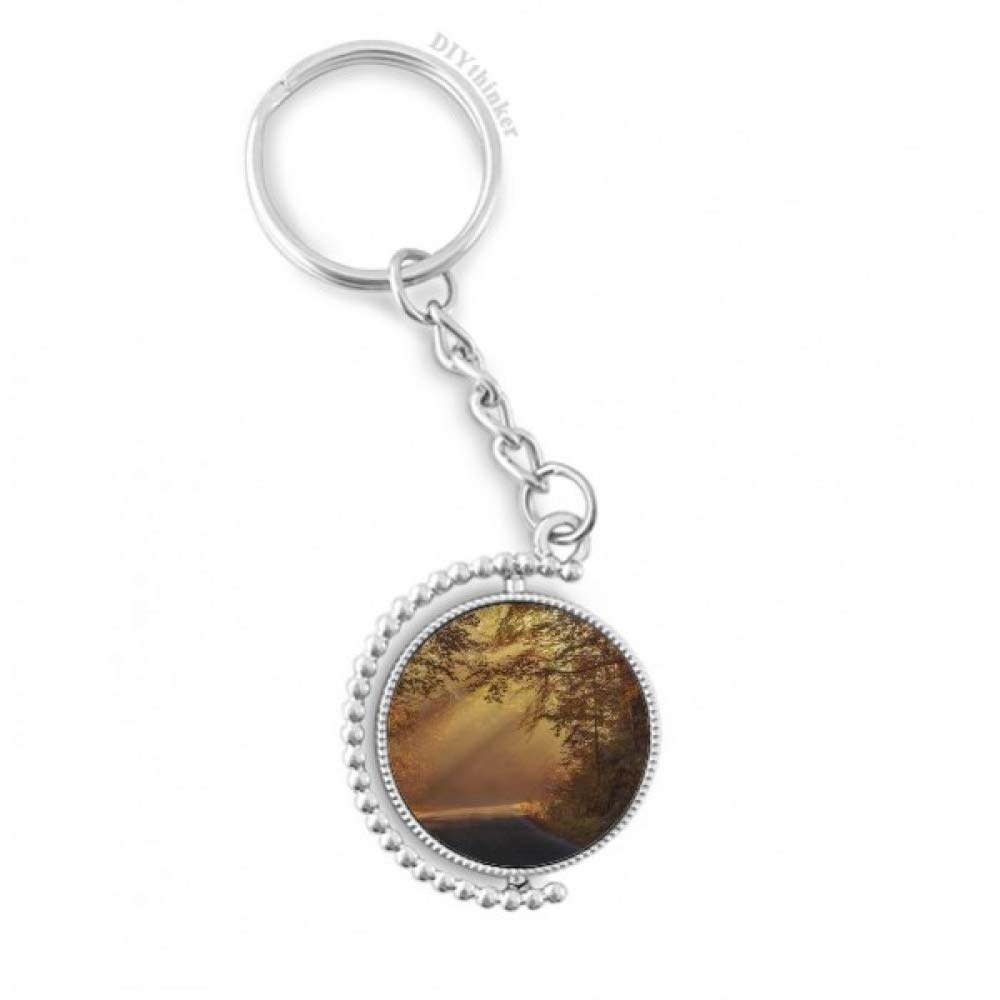 Porte-clés rotatif paysage forestier sciences nature multicolore 3,5" - 4
