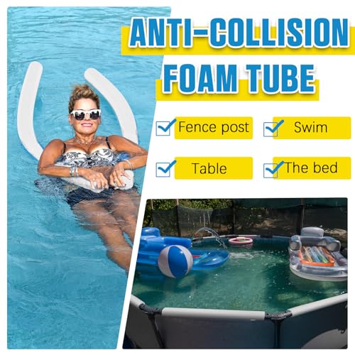 Hanaive 6 Pcs White Pool Noodles, Large Floating Swimming Noodles for Pool, 40 x 3.5 x 1 Inch Foam Tubes, Pre Slit Jumbo Swim Floats for Summer Water Play, Craft Projects, Padding and Bumper by Hanaive - Image 3